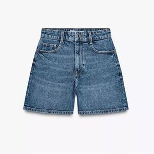 Zara Blue Denim Women Shorts Cotton A-line fit